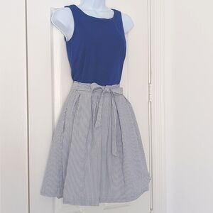 Tommy Hilfiger sleeveless blue and white XS dress